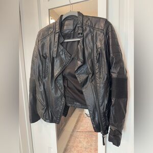Blank NYC black faux leather moto jacket